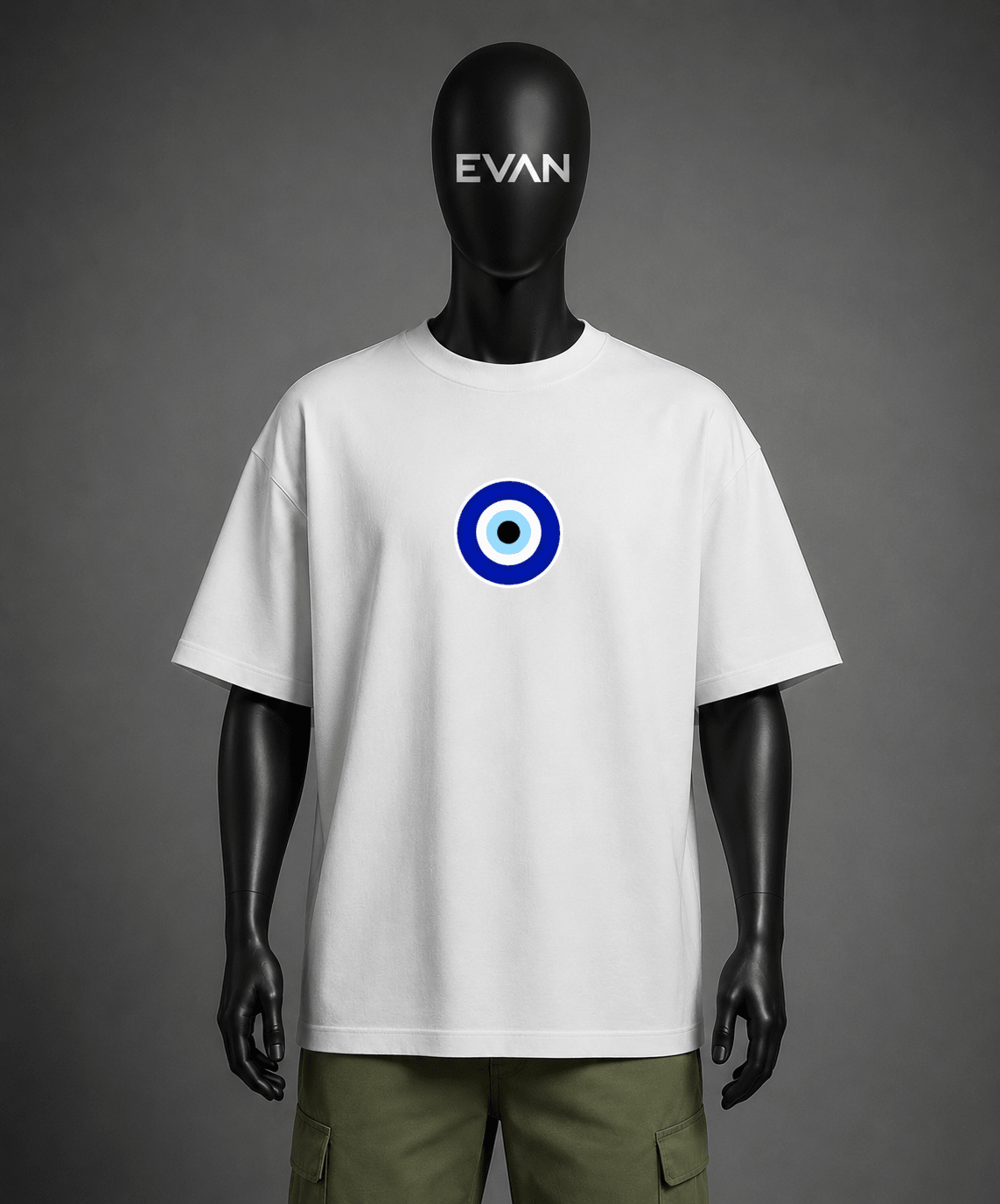EVAN Streetwear Oversized Tee – Evil Eye Edition - Evanbuilt