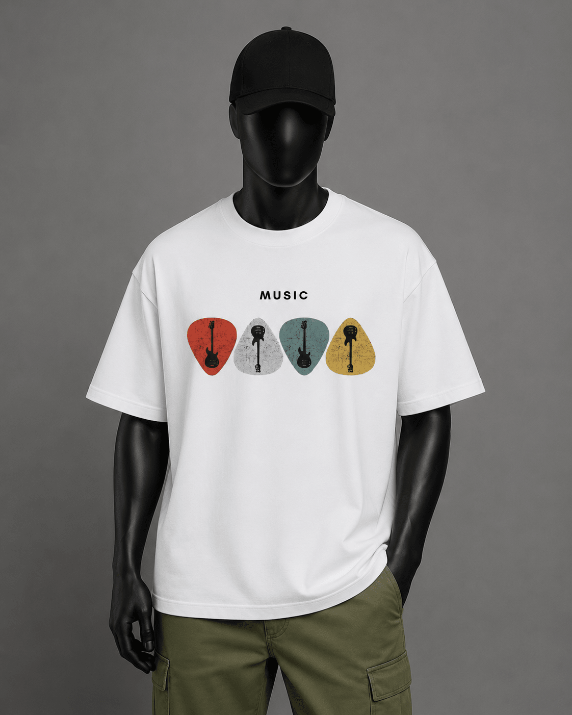 Music Vibes Oversized T-Shirt – White Edition - Evanbuilt