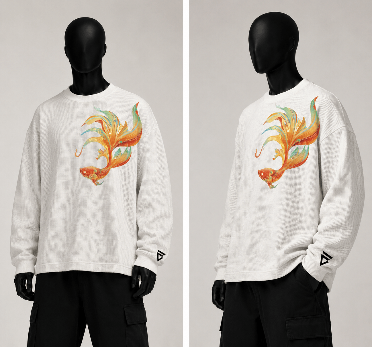 Phoenix Koi Waffle Sweatshirt - Evanbuilt