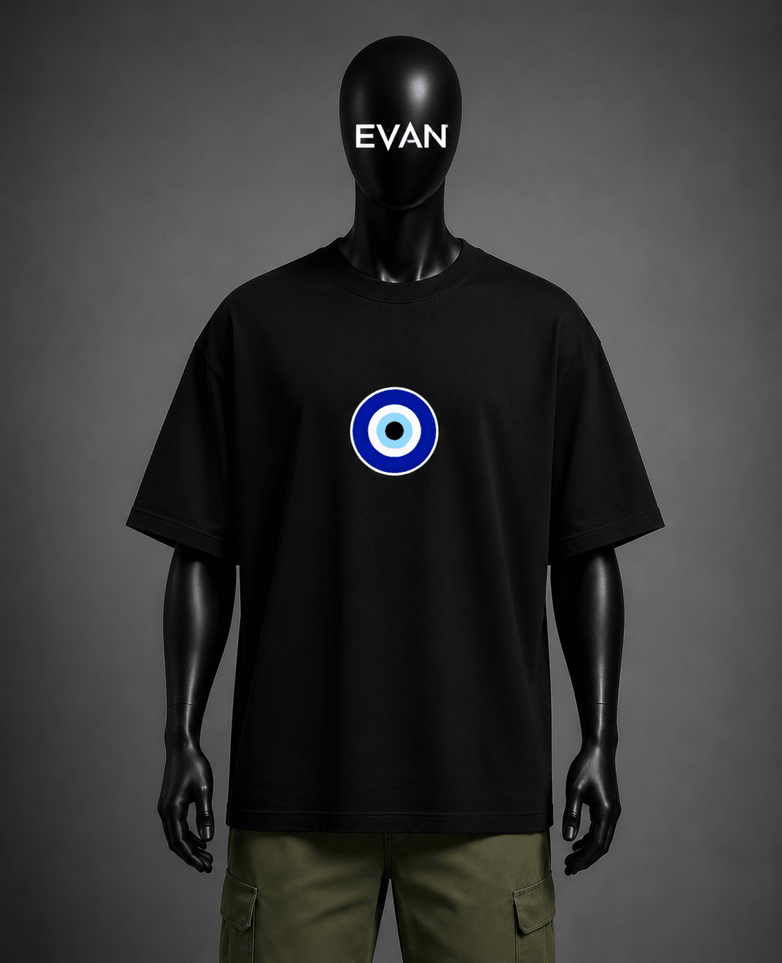 EVAN Streetwear Oversized Tee – Evil Eye Edition - Evanbuilt