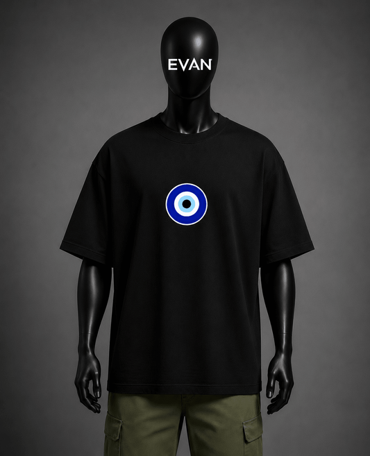 EVAN Streetwear Oversized Tee – Evil Eye Edition - Evanbuilt