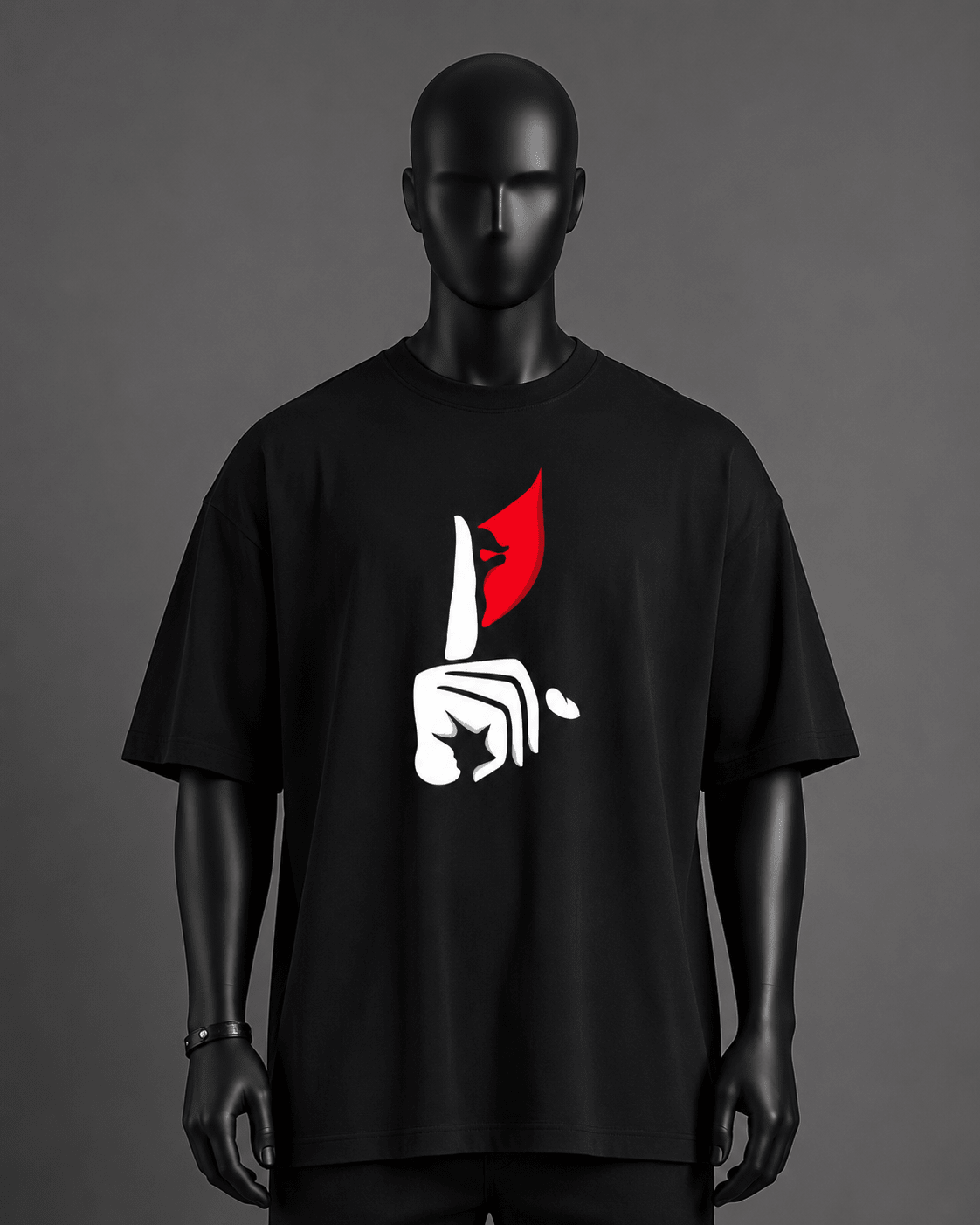 Silent Mode Oversized T-Shirt – Black Edition - Evanbuilt